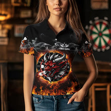 Load image into Gallery viewer, Personalized Fire Dartboard Dragon Dart Shirts For Women Custom Dart Team Jersey Polo &amp; Quarter Zip TDM3808