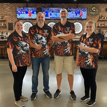 Load image into Gallery viewer, Custom Orange Dartboard Wolf Darts Shirt For Men, Fire Darts Team Jersey Polo &amp; Quarter Zip TDM6433