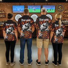 Load image into Gallery viewer, Custom Orange Dartboard Wolf Darts Shirt For Men, Fire Darts Team Jersey Polo &amp; Quarter Zip TDM6433