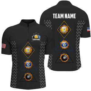 Personalized Billiard 8 Ball 9 Ball & 10 Ball Shirts For Men, Unique Team Jerseys Billiard Shirts TDM1711