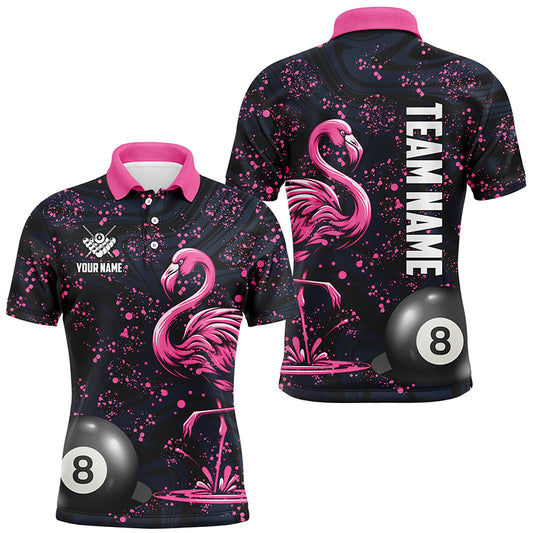 Pink Grunge Flamingo 8 Ball Pool Billiard Shirts For Men Custom Billiard Team Jerseys Apparel TDM2117