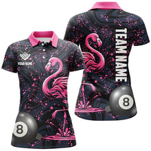 Load image into Gallery viewer, Pink Grunge Flamingo 8 Ball Pool Billiard Shirts For Women Custom Unique Billiard Jerseys Apparel TDM2117