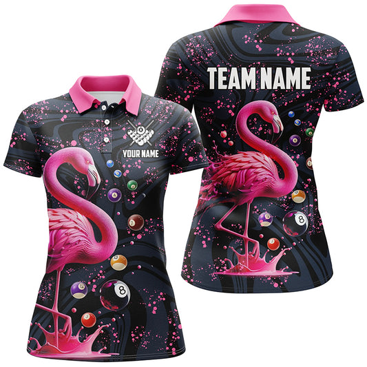 Pink Grunge Flamingo Billiard Balls 3D Pool Shirts For Women Custom Billiard Team Jerseys Apparel TDM2118