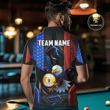 Load image into Gallery viewer, American Flag Eagle 9 Ball Billiard Polo &amp; 1/4 Zip For Men Custom Billiard Jersey, Pool Team Shirt TDM5113
