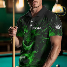 Load image into Gallery viewer, Personalized Dragon 8 Ball Fire Flame 3D Billiard Shirt For Men, Billiard League Team Jersey|Green TDM5594