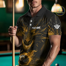 Load image into Gallery viewer, Personalized Dragon 8 Ball Fire Flame 3D Billiard Shirt For Men, Billiard League Team Jersey|Yellow TDM5595