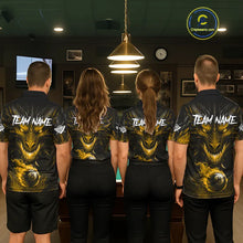 Load image into Gallery viewer, Personalized Dragon 8 Ball Fire Flame 3D Billiard Shirt For Men, Billiard League Team Jersey|Yellow TDM5595