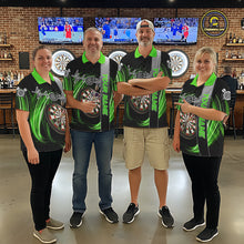 Load image into Gallery viewer, Personalized Green Swirl Heartbeat Darts Shirt For Men Custom Darts Jersey Team Polo &amp; 1/4 Zip TDM6214