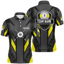 Load image into Gallery viewer, Yellow Billiard 9 Ball Pool Polo &amp; Quarter-Zip Shirts For Men Custom Billiard Team Jerseys Attire TDM1720