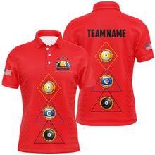 Load image into Gallery viewer, Personalized Billiard 8 Ball 9 &amp; Ball 10 Ball Shirts For Men, Unique Team Jersey Red Billiard Shirt TDM2124