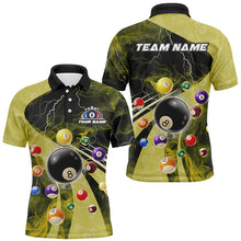 Load image into Gallery viewer, 3D Billiard Balls Pool Shirts For Men Customized Lightning Billiard Jerseys Shorts Sleeve |Yellow TDM2381