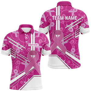 Pink Ribbon Breast Cancer Custom 8 Ball Pattern Billiard Shirts For Men, Pink Billiard Team Jerseys TDM2623