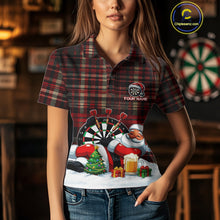 Load image into Gallery viewer, Funny Christmas Santa Womens Dart Shirts Custom Xmas Dart Jersey, Gifts For Dart Players TDM5130