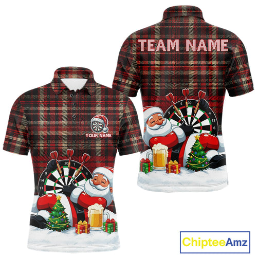 Funny Christmas Santa Mens Dart Shirts Custom Xmas Dart Jersey, Gifts For Dart Players TDM5130