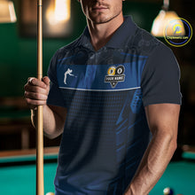 Load image into Gallery viewer, Blue Funny Tropical 8 Ball &amp; 9 Ball Billiard Shirt For Men Custom Pool Team Jersey Polo &amp; 1/4 Zip TDM6444