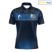 Load image into Gallery viewer, Blue Funny Tropical 8 Ball &amp; 9 Ball Billiard Shirt For Men Custom Pool Team Jersey Polo &amp; 1/4 Zip TDM6444