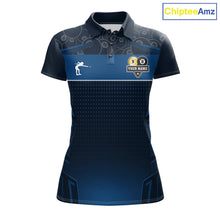 Load image into Gallery viewer, Blue Funny Tropical 8 Ball &amp; 9 Ball Billiard Shirt For Women Custom Pool Team Jersey Polo &amp; 1/4 Zip TDM6444