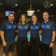 Load image into Gallery viewer, Blue Funny Tropical 8 Ball &amp; 9 Ball Billiard Shirt For Men Custom Pool Team Jersey Polo &amp; 1/4 Zip TDM6444