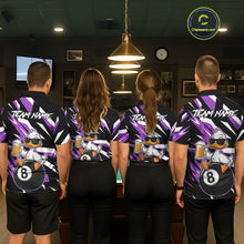 Load image into Gallery viewer, Custom Purple Funny Duck 8 Ball Pool Billiard Shirt For Women, Billiard Team Jersey Polo &amp; 1/4 Zip TDM6449