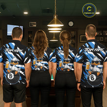 Load image into Gallery viewer, Custom Blue Funny Duck 8 Ball Pool Billiard Shirt For Women, Billiard Team Jersey Polo &amp; 1/4 Zip TDM6450