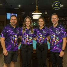 Load image into Gallery viewer, Purple Thunder Lightning Pool Balls Billiard Shirt For Women Custom Billiard Jersey Polo &amp; 1/4 Zip TDM6452