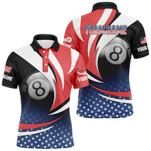Load image into Gallery viewer, Personalized 8 Ball Pool American Flag Version Billiard Shirts For Men, Patriotic Billiard Jerseys TDM2135