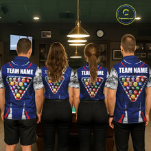 Load image into Gallery viewer, Personalized Camo American Flag Billiard Shirt For Men, Patriotic Pool Jersey Team Polo &amp; 1/4 Zip TDM5609