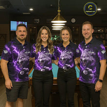 Load image into Gallery viewer, Purple 8 Ball Pool Wolf Lightning Billiard Shirt For Men Custom Billiard Team Jersey Polo &amp; 1/4 Zip TDM5613