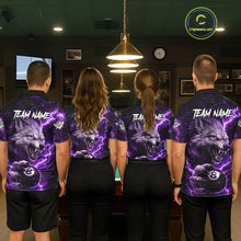 Load image into Gallery viewer, Purple 8 Ball Pool Wolf Lightning Billiard Shirt For Men Custom Billiard Team Jersey Polo &amp; 1/4 Zip TDM5613