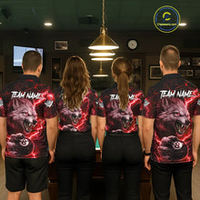 Load image into Gallery viewer, Red 8 Ball Pool Wolf Lightning Billiard Shirt For Women Custom Billiard Team Jersey Polo &amp; 1/4 Zip TDM5614