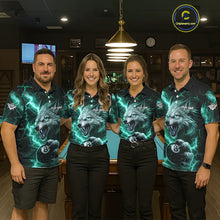 Load image into Gallery viewer, Turquoise 8 Ball Pool Wolf Lightning Billiard Shirt For Women Custom Billiard Jersey Polo &amp; 1/4 Zip TDM5615