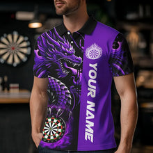 Load image into Gallery viewer, Custom Dragon Dart Shirts For Men, Personalized 3D Dart League Uniform Best Dart Jerseys |Purple TDM3501