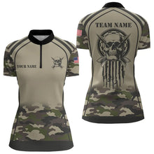 Load image into Gallery viewer, Vintage Camo Darts Polo &amp; Quarter Zip Custom Dart Shirts For Women, Camouflage Dart Jerseys TDM3813
