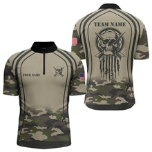 Load image into Gallery viewer, Vintage Camo Darts Polo &amp; Quarter Zip Custom Dart Shirts For Men, Camouflage Dart Jerseys TDM3813