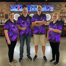 Load image into Gallery viewer, Personalized Purple Darts Polo &amp; 1/4 Zip For Men Custom Thunder Lightning Darts Team Jersey TDM6218