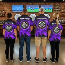 Load image into Gallery viewer, Personalized Purple Darts Polo &amp; 1/4 Zip For Men Custom Thunder Lightning Darts Team Jersey TDM6218