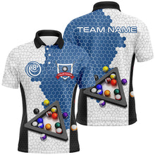 Load image into Gallery viewer, Personalized Billiards Balls Men Billiard Shirts, Custom Team Name Billiard Pool Shirts |Blue TDM1553