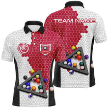 Load image into Gallery viewer, Personalized Billiards Balls Men Billiard Shirts, Custom Team Name Billiard Pool Shirts |Red TDM1554