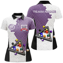 Load image into Gallery viewer, Personalized Billiards Balls Women Billiard Shirts, Custom Team Name Billiard Pool Shirts |Purple TDM1555
