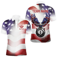 Load image into Gallery viewer, Glowing American Flag Eagle 8 Ball Pool Billiard Shirts For Men Custom Patriotic Billiard Jerseys TDM3359