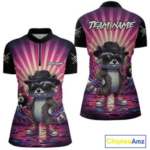 Load image into Gallery viewer, Funny Raccoon 8 Ball Billiard Shirt For Women Custom Pink Graffiti Pool Jersey Team Polo &amp; 1/4 Zip TDM5998