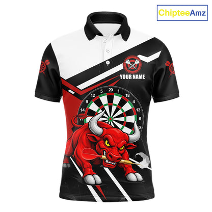 Personalized Bull Darts Jersey For Men Custom Darts Team Shirt Polo & Quarter Zip | Red TDM6236