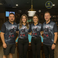 Load image into Gallery viewer, Personalized Spider 8 Ball Pool Skull Billiard Shirt For Men, Billiard Team Jersey Polo &amp; 1/4 Zip TDM5640