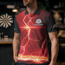 Load image into Gallery viewer, Customized Lightning Dart Shirt With Pocket Option For Men, Red Dart Jersey TDM3674