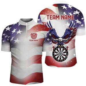 Personalized American Flag Eagle Darts Shirts For Men Custom Pride Patriotic Dart Jerseys TDM2665