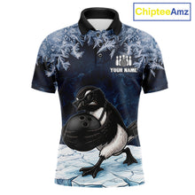 Load image into Gallery viewer, Funny Great Auk Icy Bowling Ball Shirts For Men Custom Snowflake Bowling Jersey, Gift For Bowlers NYN3172