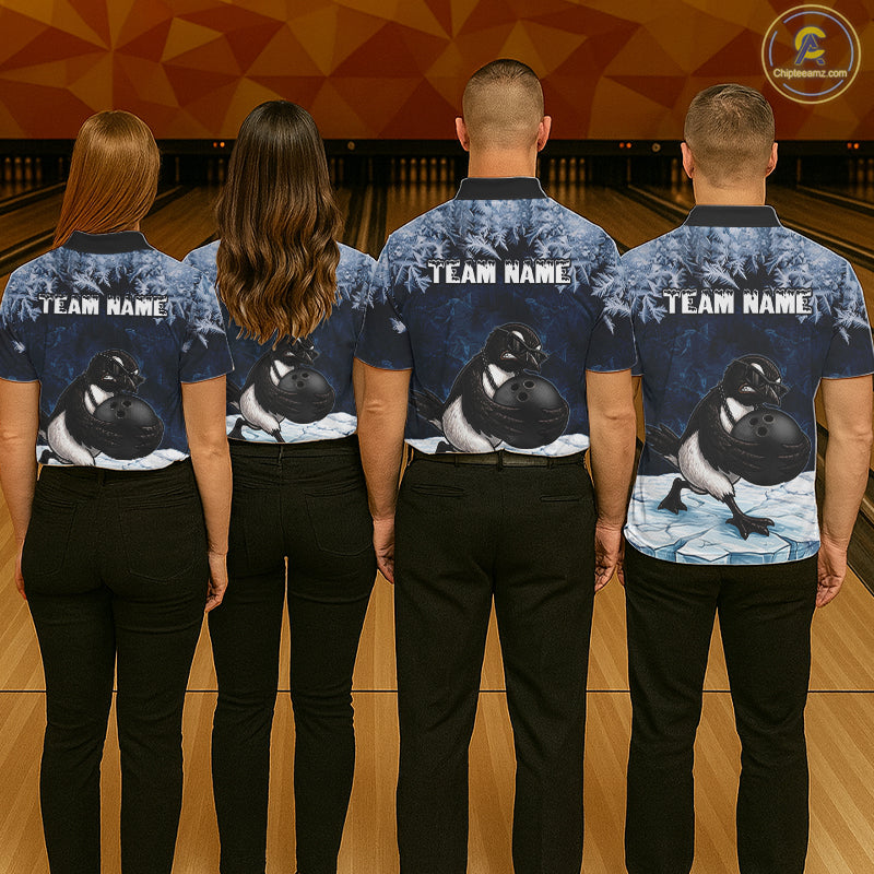 Funny Great Auk Icy Bowling Ball Shirts For Men Custom Snowflake Bowling Jersey, Gift For Bowlers NYN3172