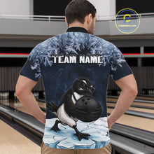 Load image into Gallery viewer, Funny Great Auk Icy Bowling Ball Shirts For Men Custom Snowflake Bowling Jersey, Gift For Bowlers NYN3172