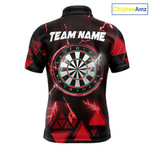 Load image into Gallery viewer, Red Darts Arrow Thunder Lightning Dart Shirts For Men Custom Dart Team Jerseys Polo &amp; 1/4 Zip TDM5864