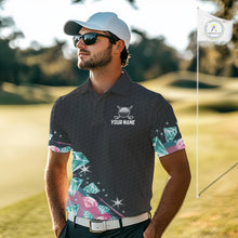 Load image into Gallery viewer, Funny Pink And Turquoise Diamonds Men Golf Polo Shirts Custom Team Golf Shirt, Golfing Gifts TDM6471